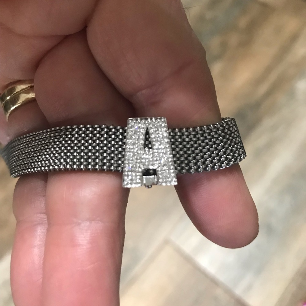 NWOT 14kt White Gold/Dia Charm Bracelet